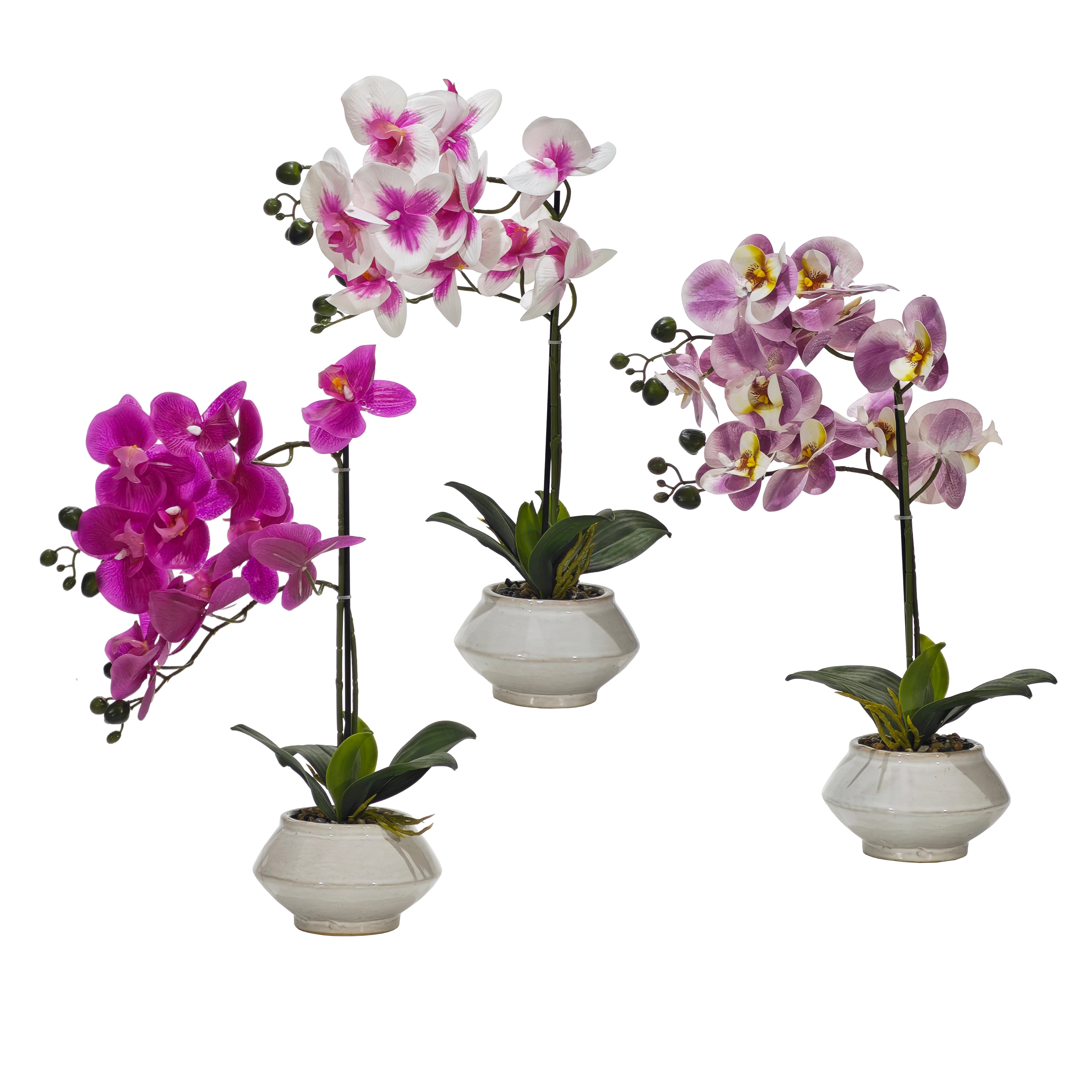 VESTIAMO CASA - Pianta Artificiale Orchidea in vaso - h54 cm diametro 16,5 cm