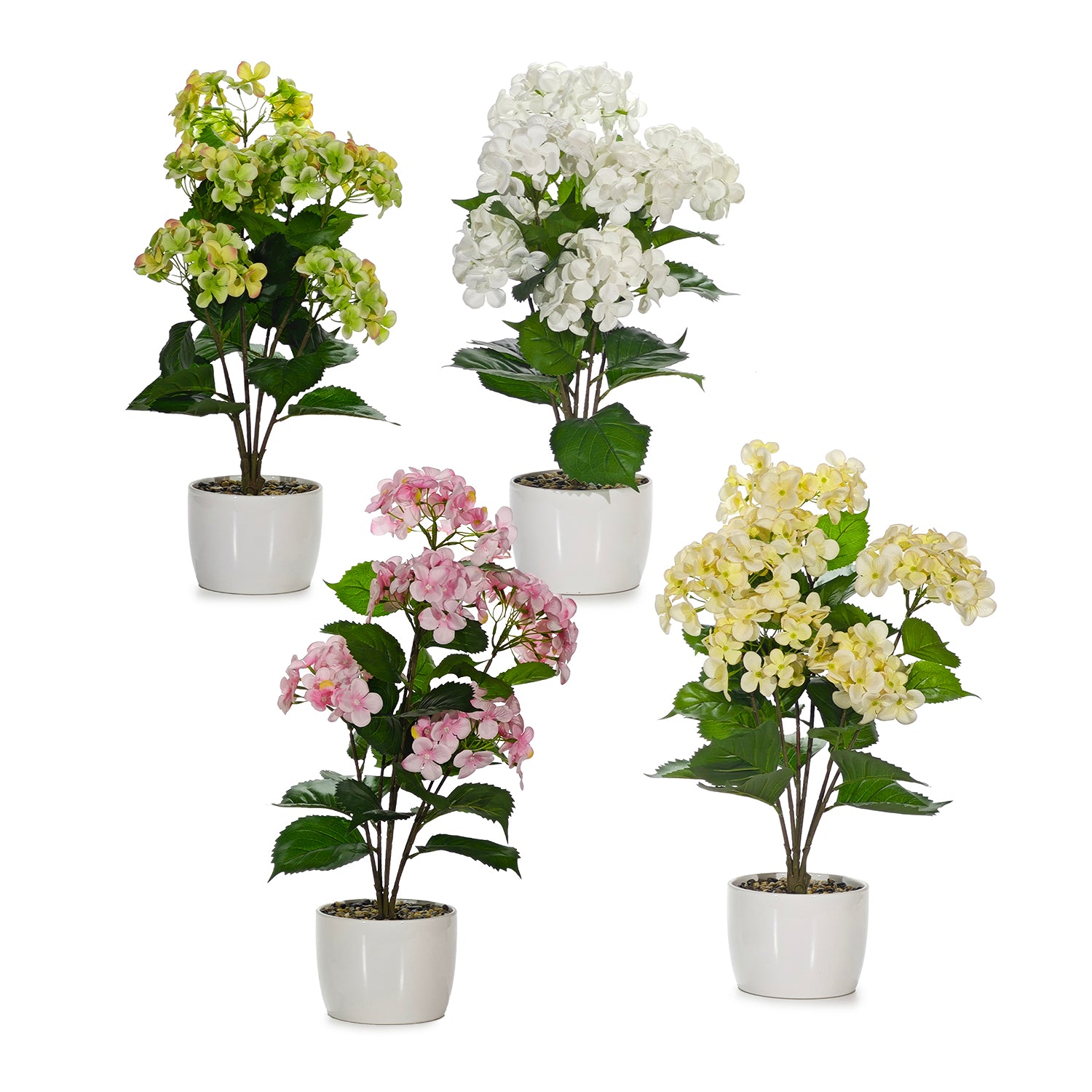 VESTIAMO CASA - Pianta Artificiale Ortensia in vaso - h63 cm diametro 16,5 cm