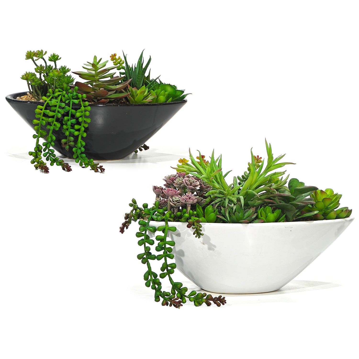 VESTIAMO CASA - Pianta artificiale Grassa in vaso - h18 cm diametro 31 cm