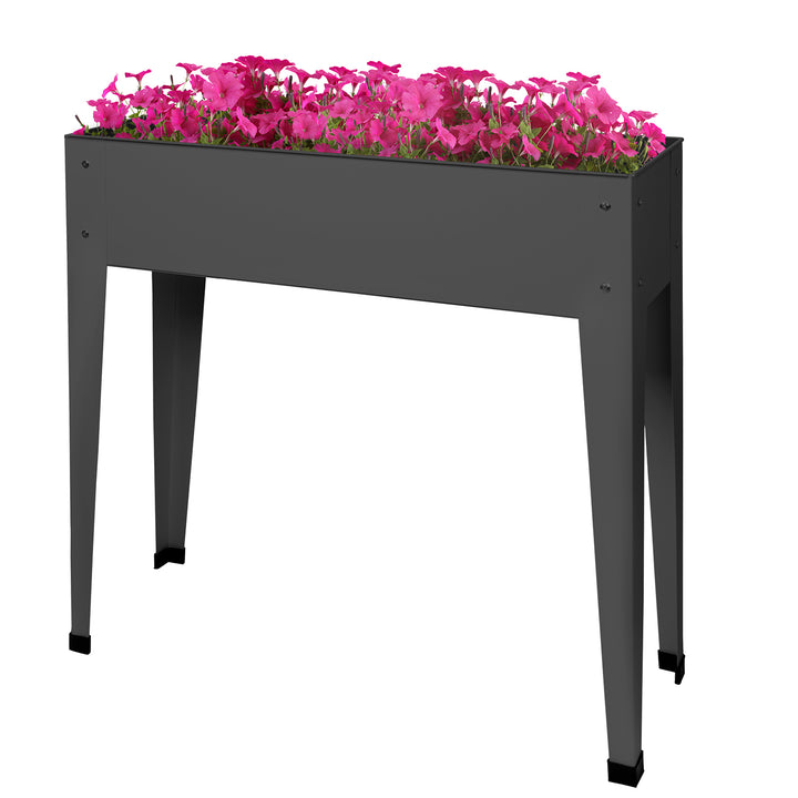 VESTIAMO CASA GIARDINO - Fioriera Rettangolare rialzata Antracite - h80x81x26 cm