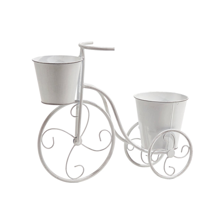 VESTIAMO CASA GIARDINO - Portavasi Decorativo 2 Posti a Forma di Bicicletta - h33x38x13 cm