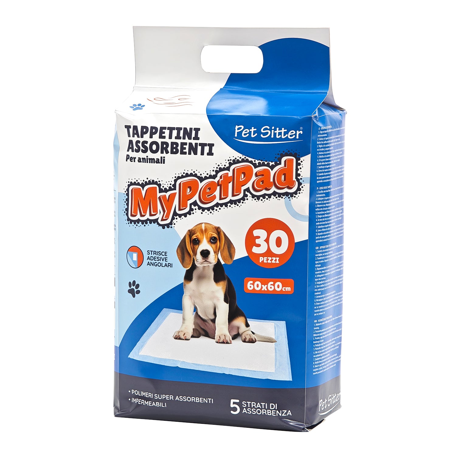 PET SITTER - Tappetini Assorbenti MyPetPad 60x60 cm - 30 Pezzi
