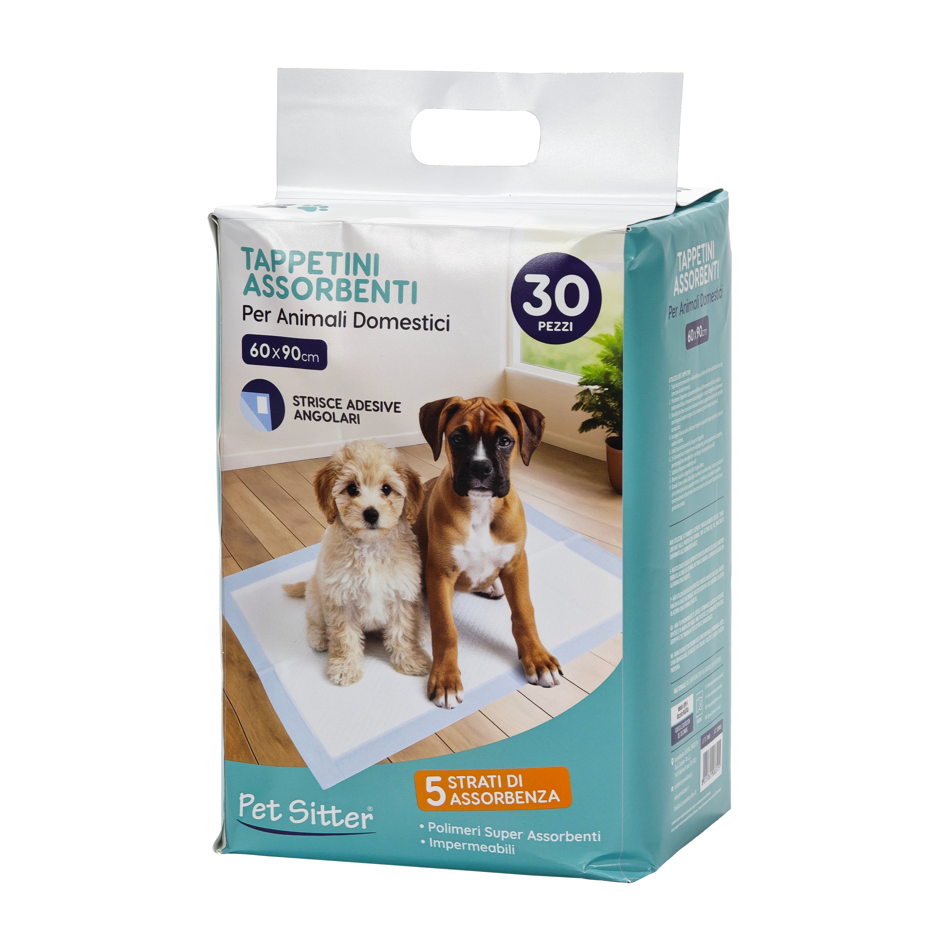 PET SITTER - Tappetini Assorbenti per Cani e Animali Domestici 60x90 cm 30 Pezzi