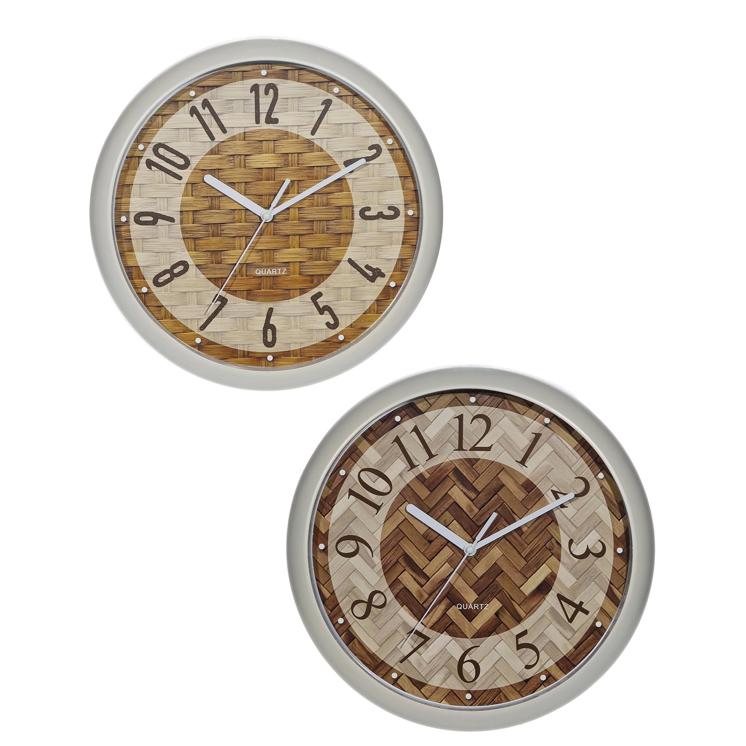 DICTROLUX - Orologio da Parete Effetto Intreccio Naturale diametro 30 cm