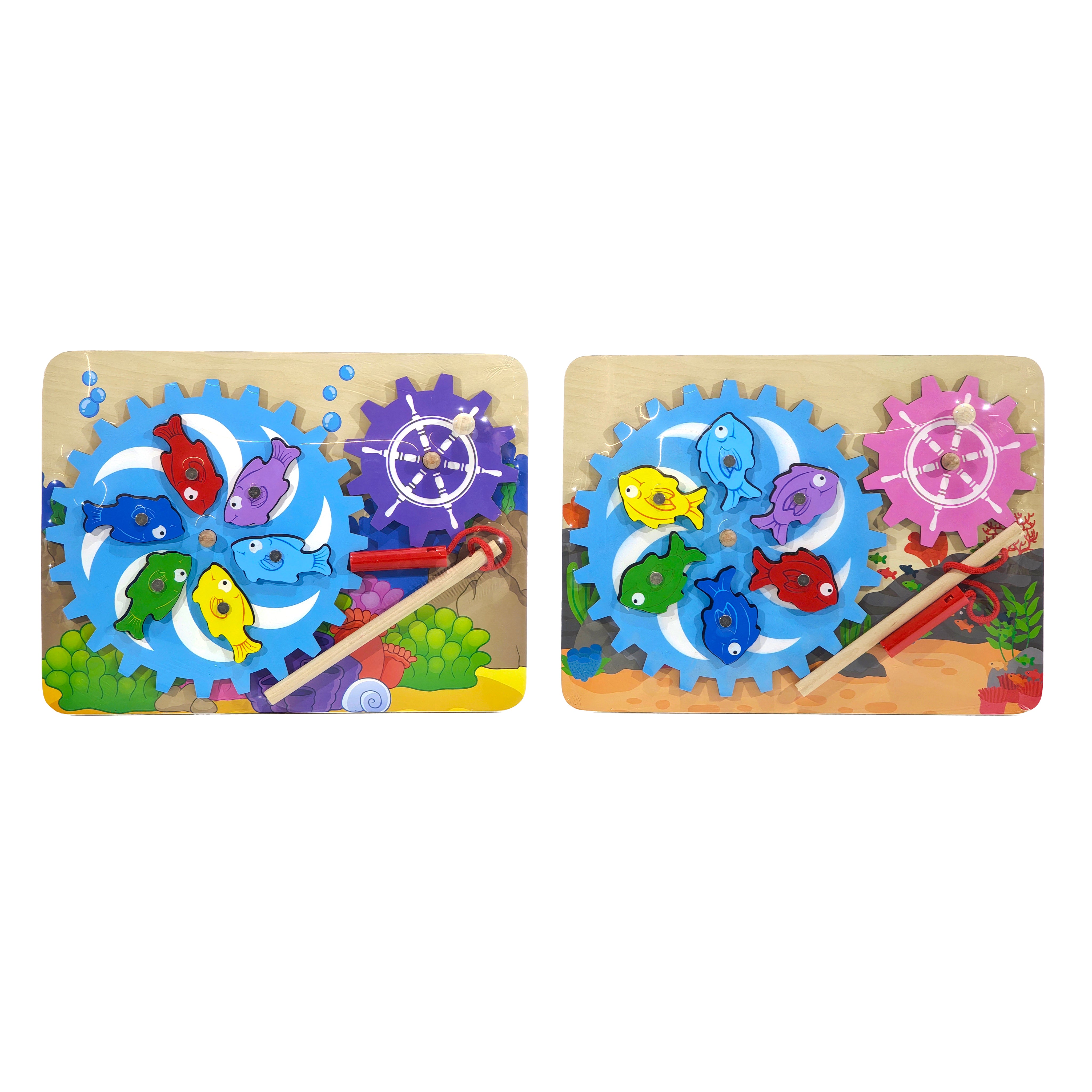 TU GIOCHI - Gioco Educativo Magnetico in Legno Pesca il Pesciolino 9 Pezzi Woodworld