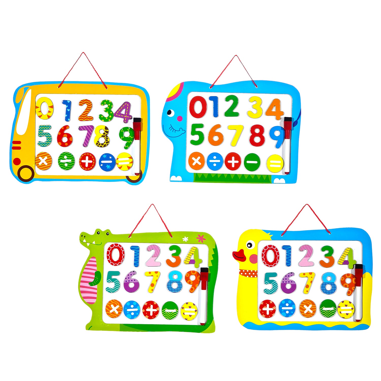 TU GIOCHI - Lavagna Magnetica Educativa in Legno con Numeri e Pennarello 16 Pezzi Woodworld