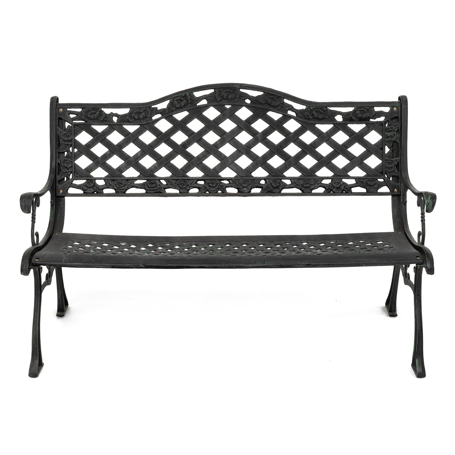 VESTIAMO CASA GIARDINO - Panchina 2 posti in ghisa con braccioli - h85x128x63 cm