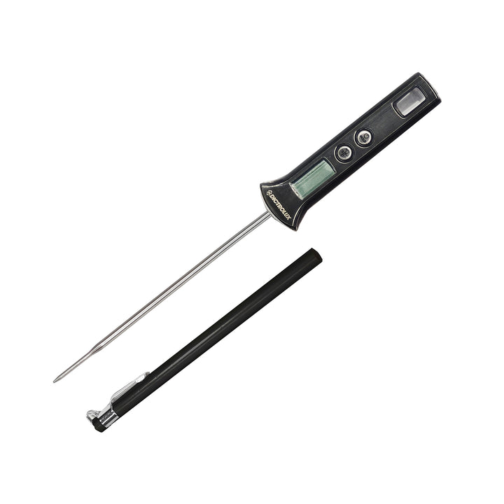 DICTROLUX - Termometro da Cucina Digitale in Acciaio Inox con Display LCD Nero