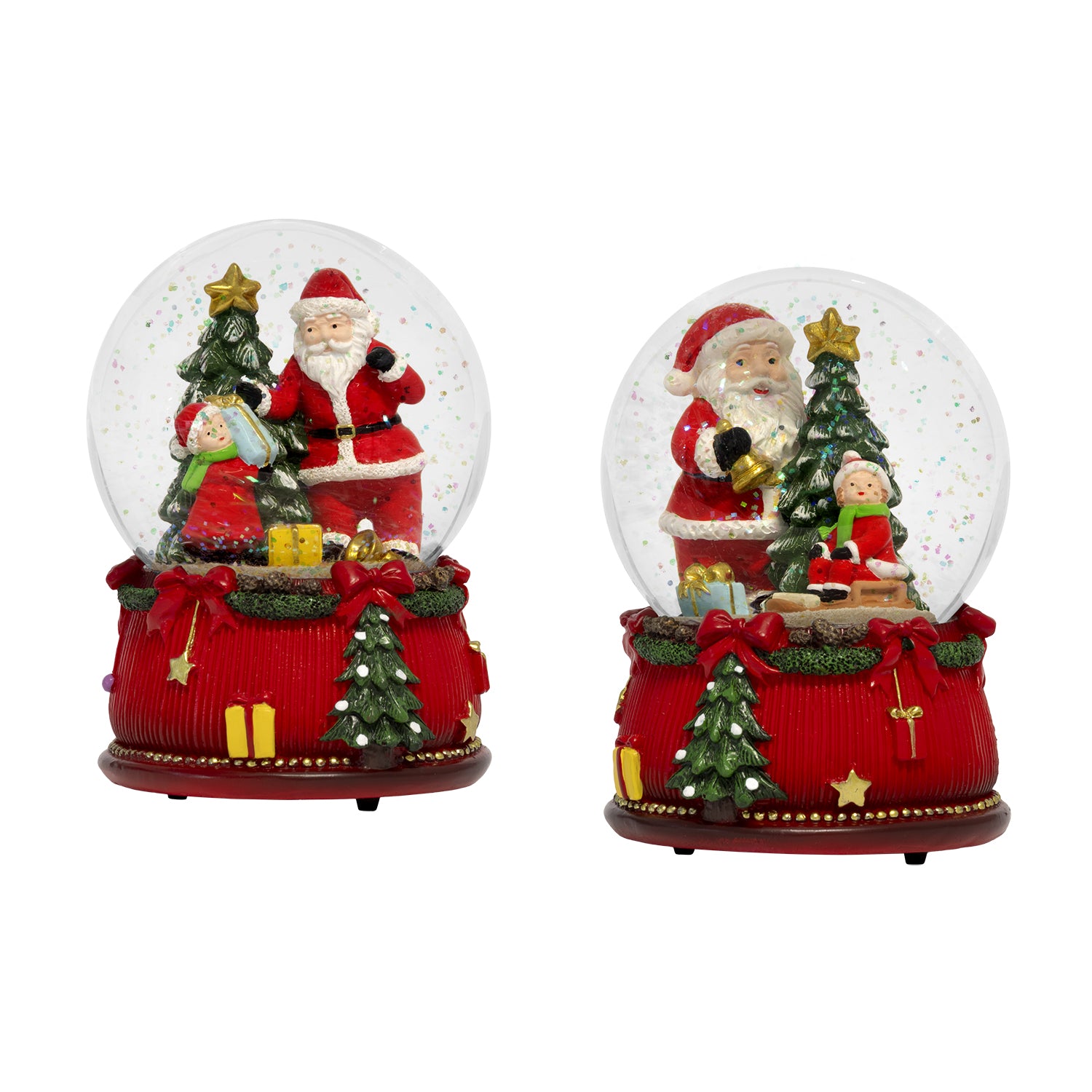 VESTIAMO CASA GRAN NATALE - Carillon Sfera Natalizia Musicale con Neve h14 cm