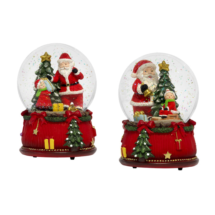 VESTIAMO CASA GRAN NATALE - Carillon Sfera Natalizia Musicale con Neve h14 cm