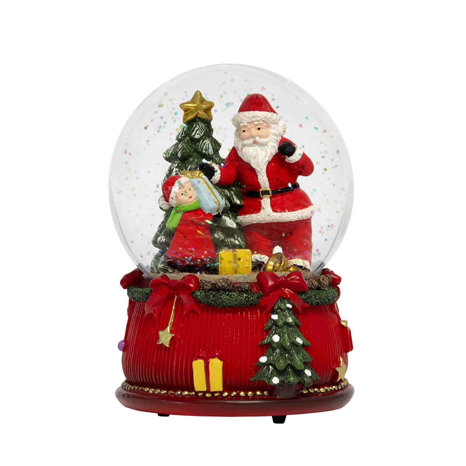 VESTIAMO CASA GRAN NATALE - Carillon Sfera Natalizia Musicale con Neve h14 cm