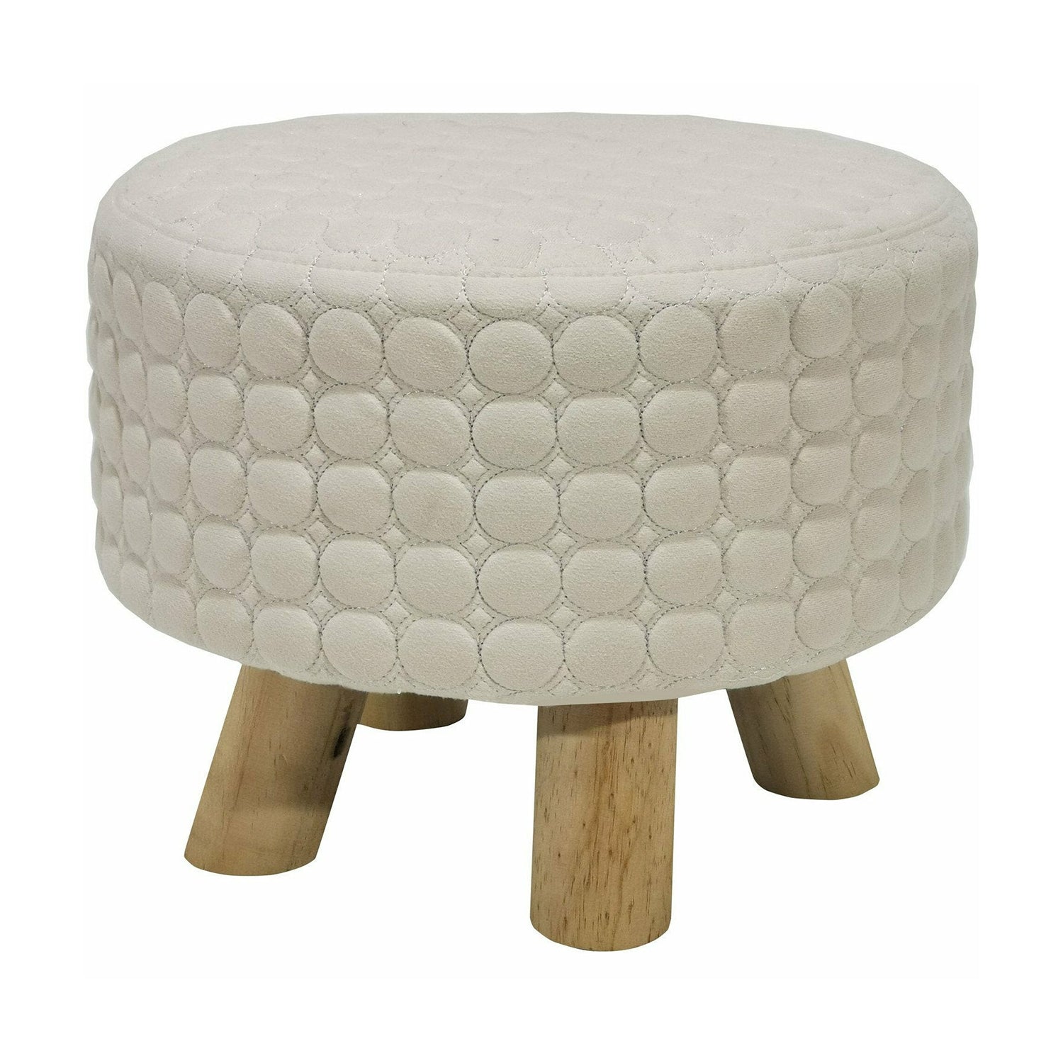 VESTIAMO CASA - Pouf tondo Crema - h24 cm diametro 28 cm