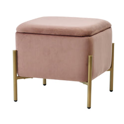 VESTIAMO CASA - Pouf Contenitore in Velluto Rosa - h39x40x40 cm