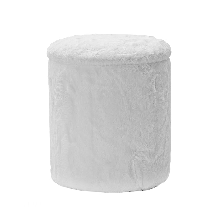 VESTIAMO CASA - Pouf Contenitore Apribile Bianco - h38 cm diametro 32 cm