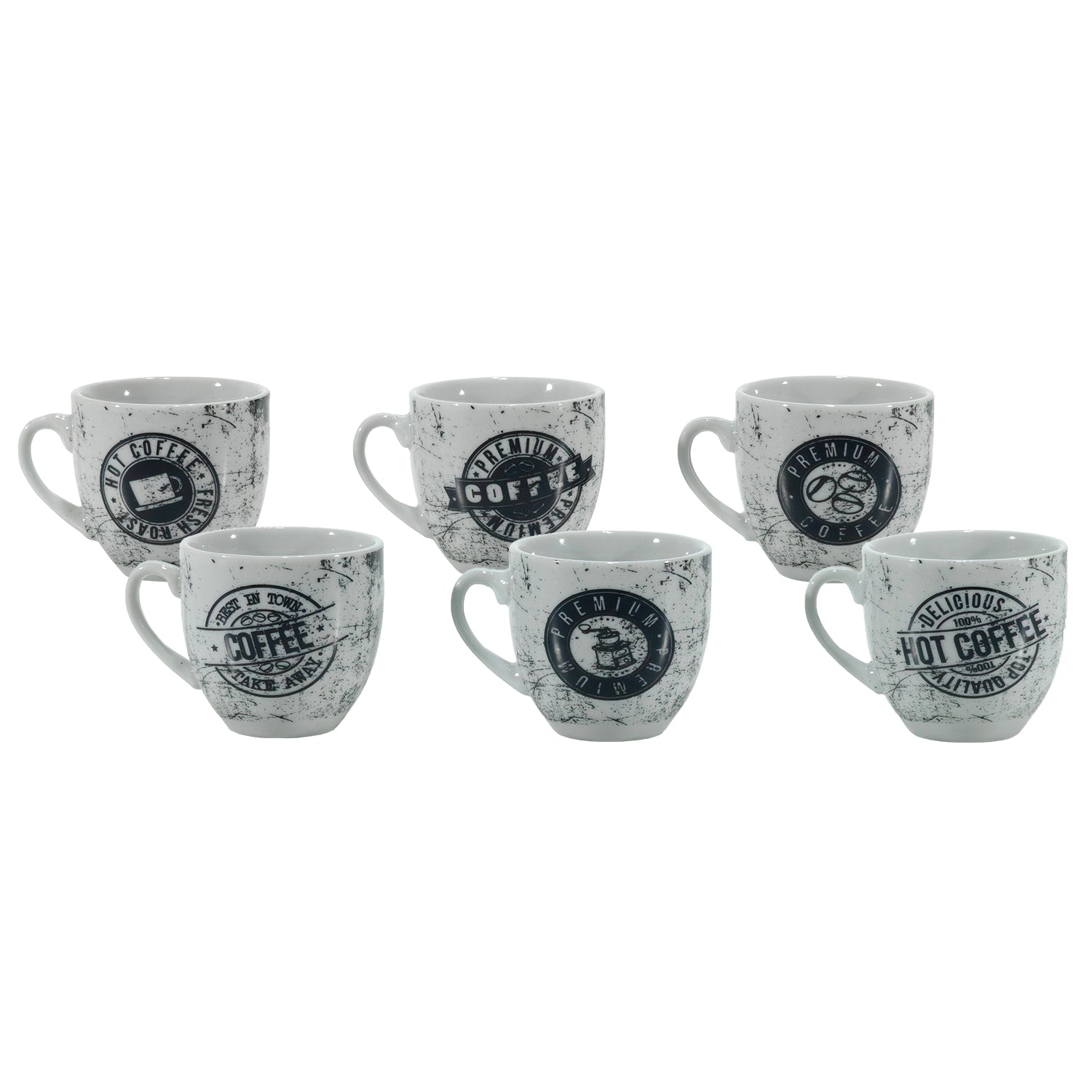GUSTO CASA - Tazzine da caffè in Porcellana Coffee Vintage - set 6 pezzi