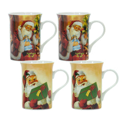 VESTIAMO CASA GRAN NATALE - Set 2 Tazze Natalizie Decoro Babbo Natale 32 cl