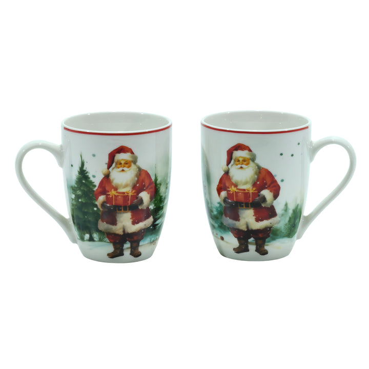 VESTIAMO CASA GRAN NATALE - Set 2 Tazze Natalizie Decoro Babbo Natale 36 cl