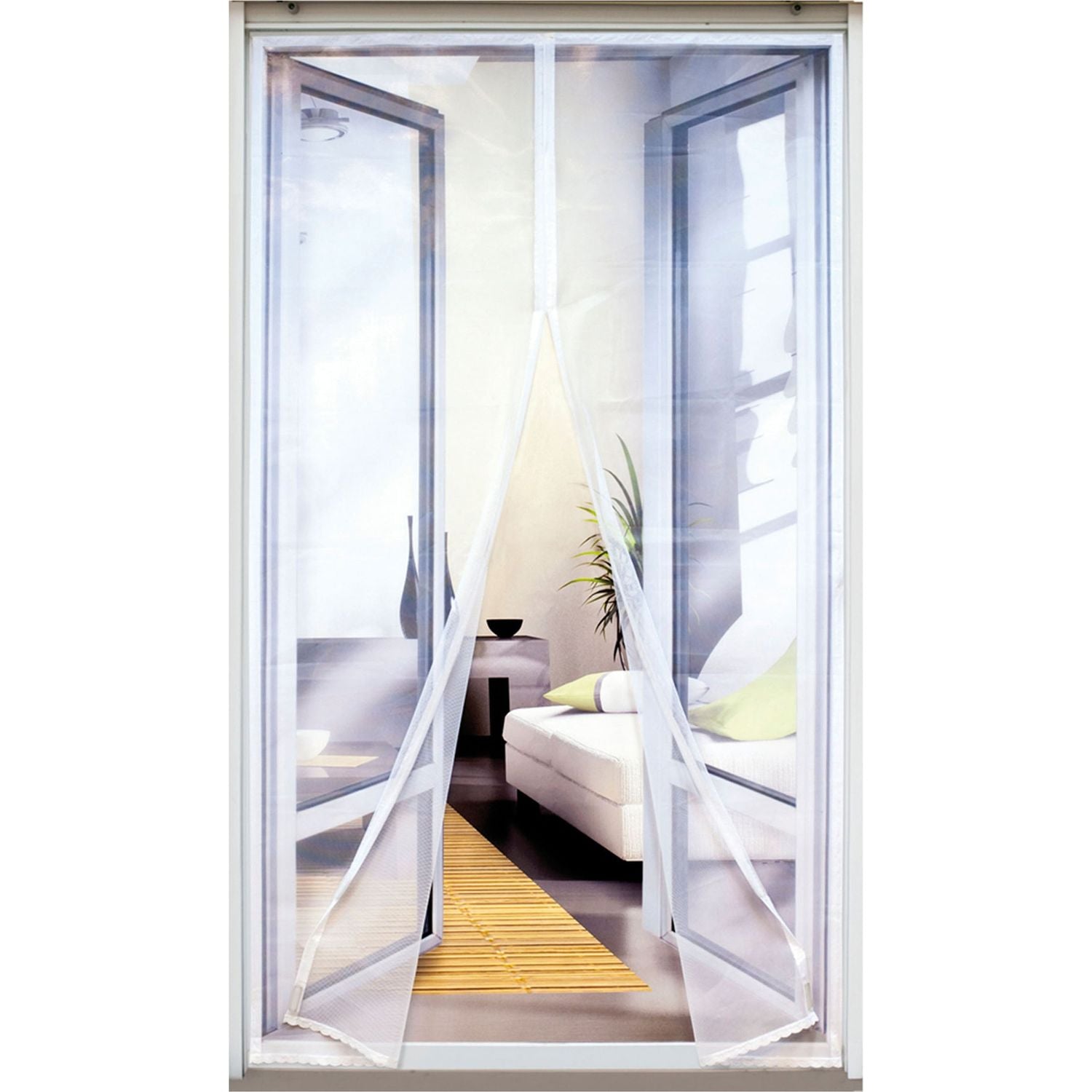 VESTIAMO CASA GIARDINO - Zanzariera Magnetica per Portafinestra Bianco - h240x100 cm