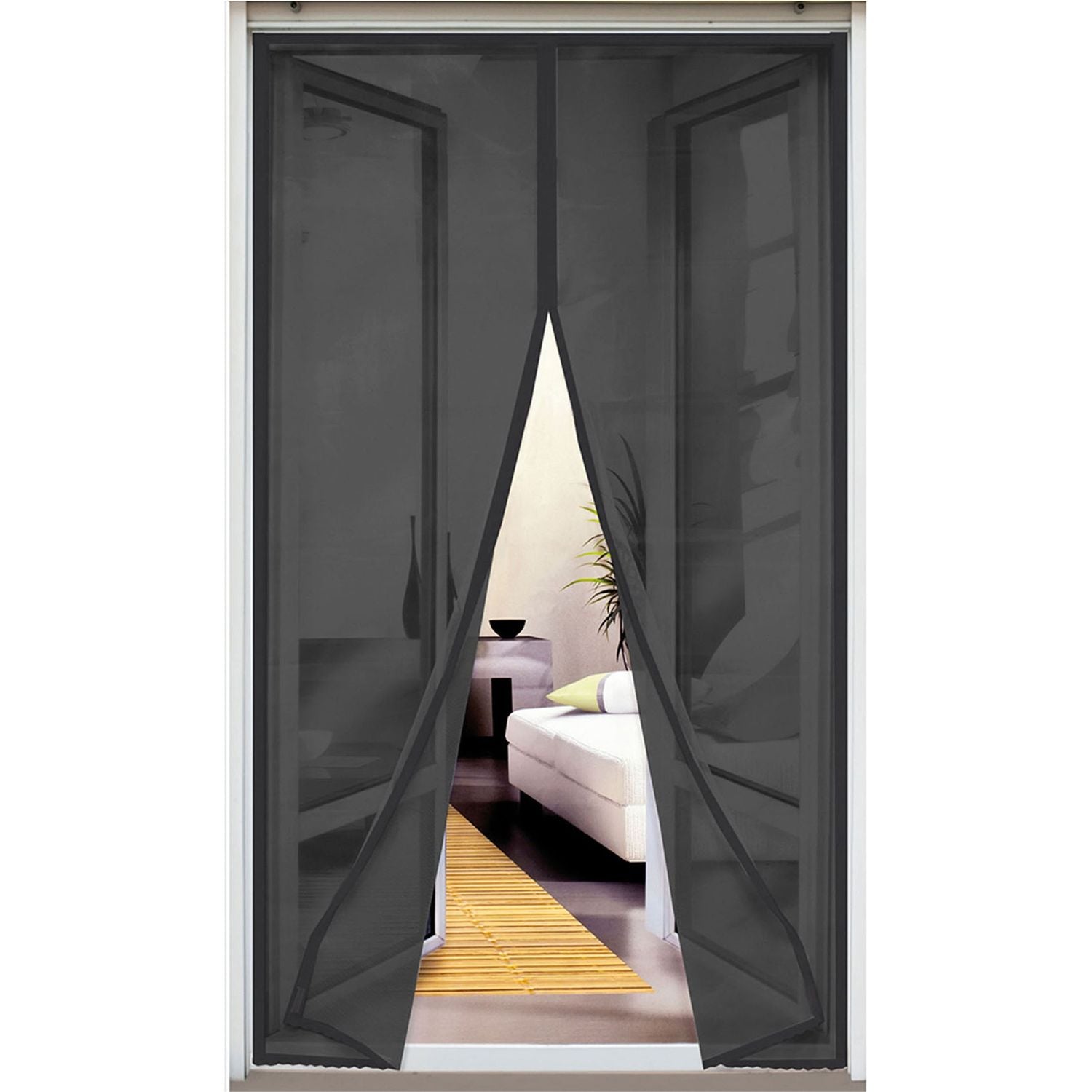 VESTIAMO CASA GIARDINO - Zanzariera Magnetica per Portafinestra Grigio Antracite - h240x100 cm