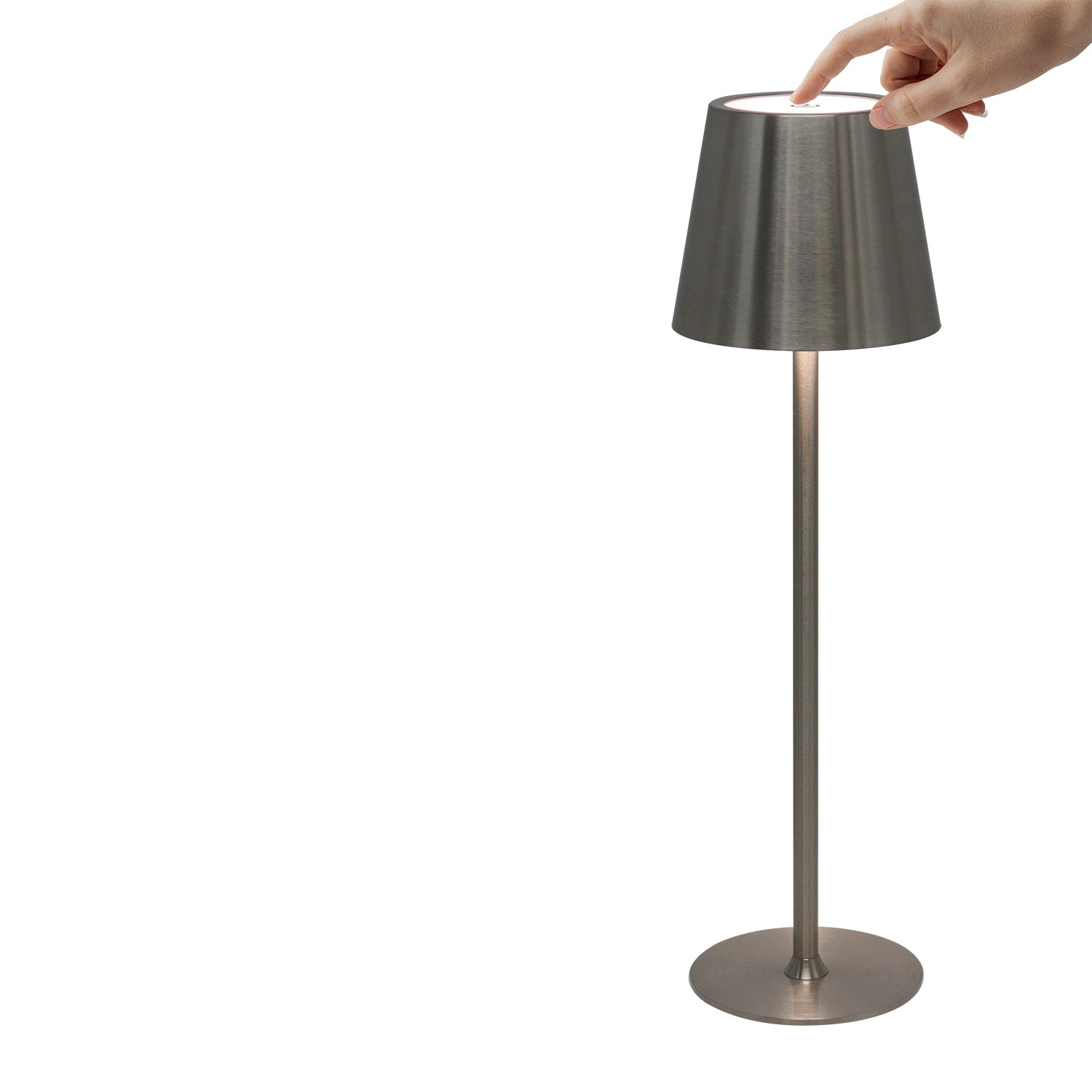 DICTROLUX - Lampada da Tavolo LED Penelope Touch Silver Dimmerabile Cordless USB