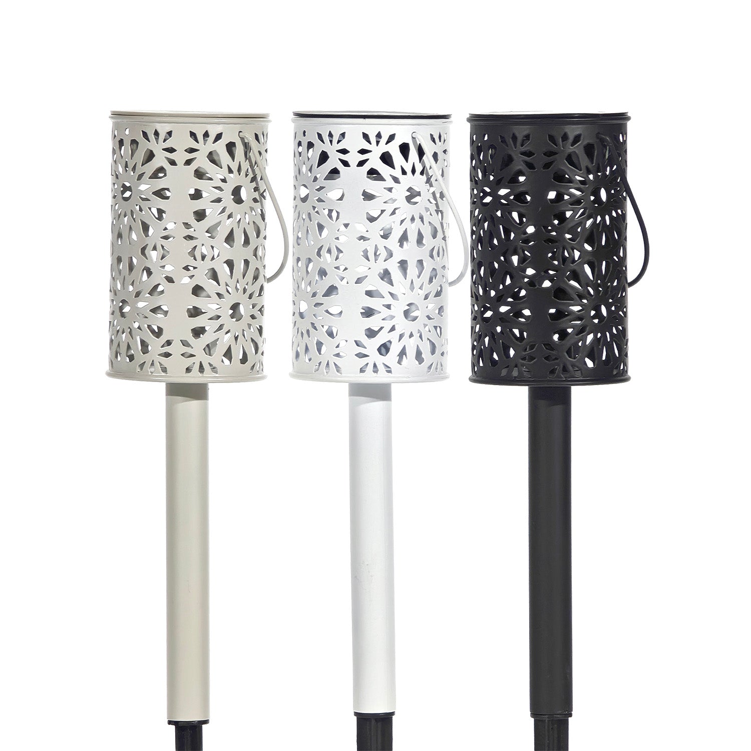 DICTROLUX - Lampada Solare Led da giardino in metallo con picchetto h40,5 cm