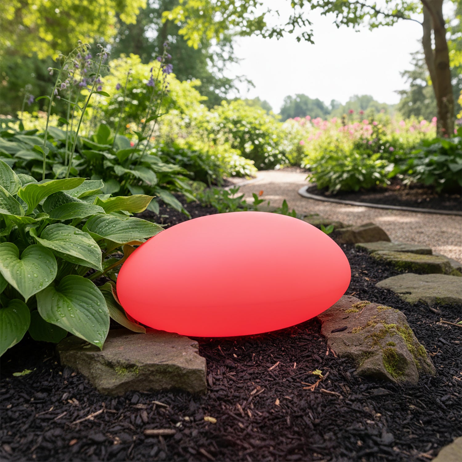DICTROLUX - Lampada Solare Led Multicolor da esterno con telecomando MooNy 40x30 cm