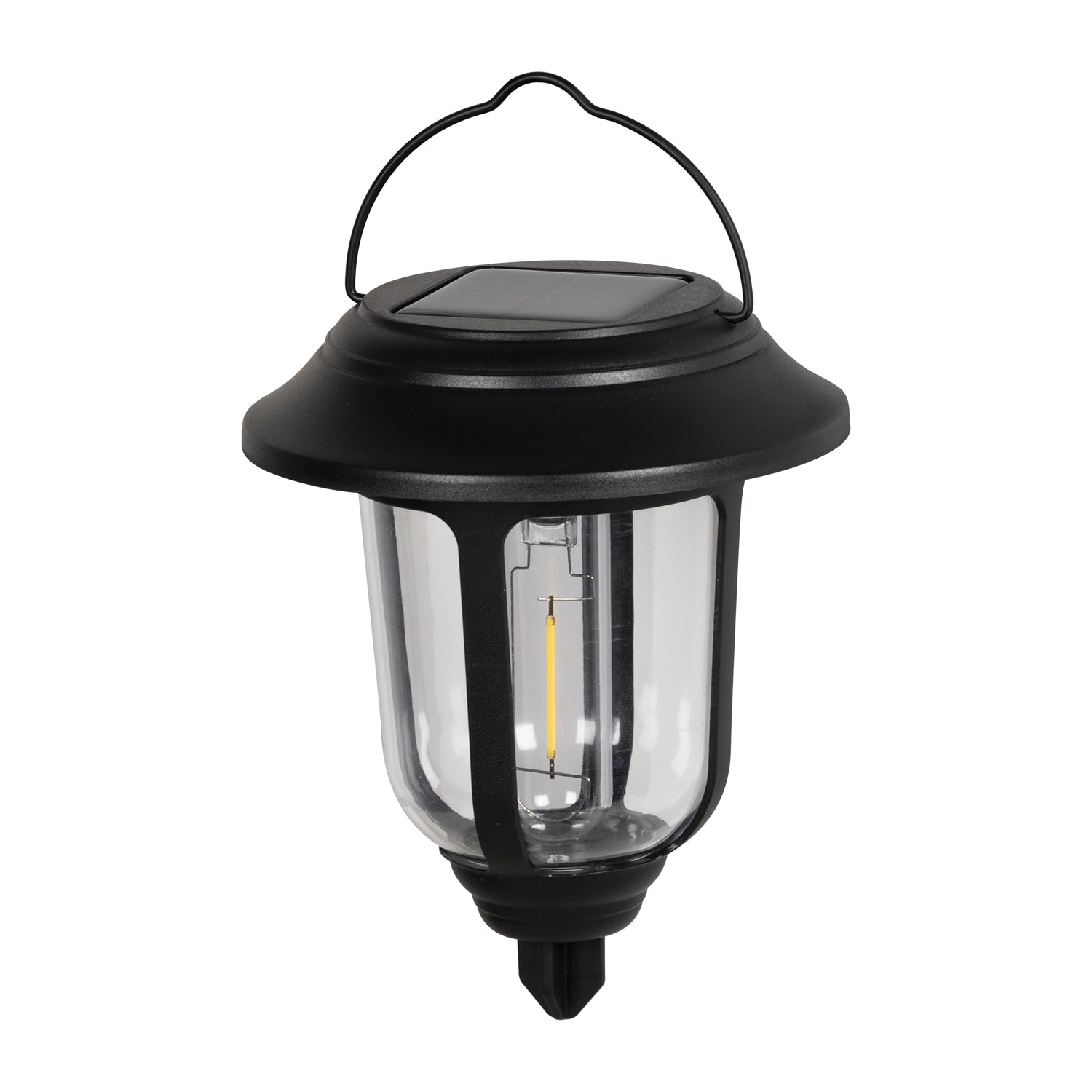 DICTROLUX - Lanterna Solare LED da giardino con Supporto a parete Luce Calda h15/18 cm