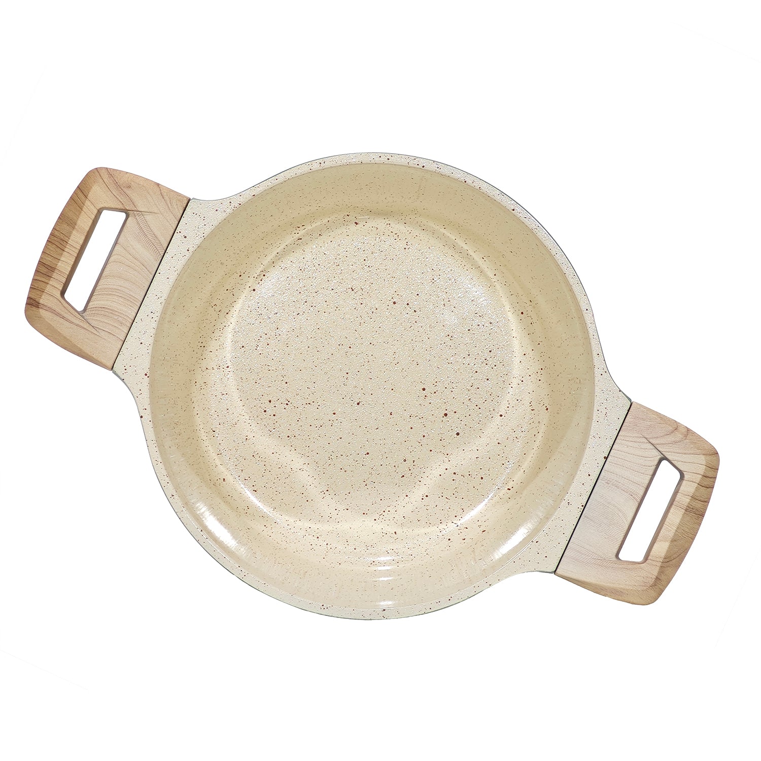 GUSTO CASA - Casseruola Antiaderente in alluminio pressato con Coperchio in Vetro Crazy Wood diametro 20 cm