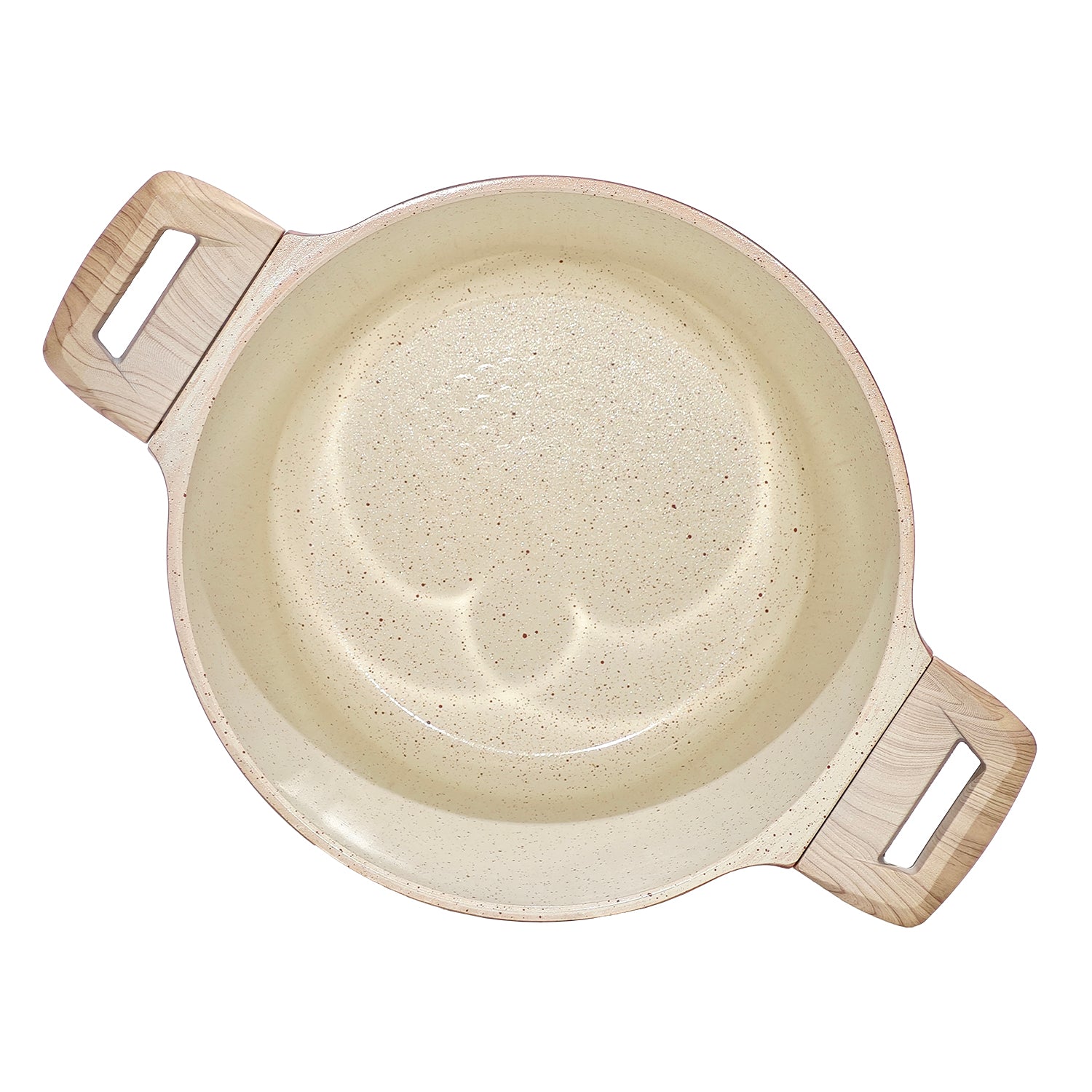 GUSTO CASA - Pentola Antiaderente in alluminio pressato con Coperchio in Vetro Crazy Wood diametro 24 cm