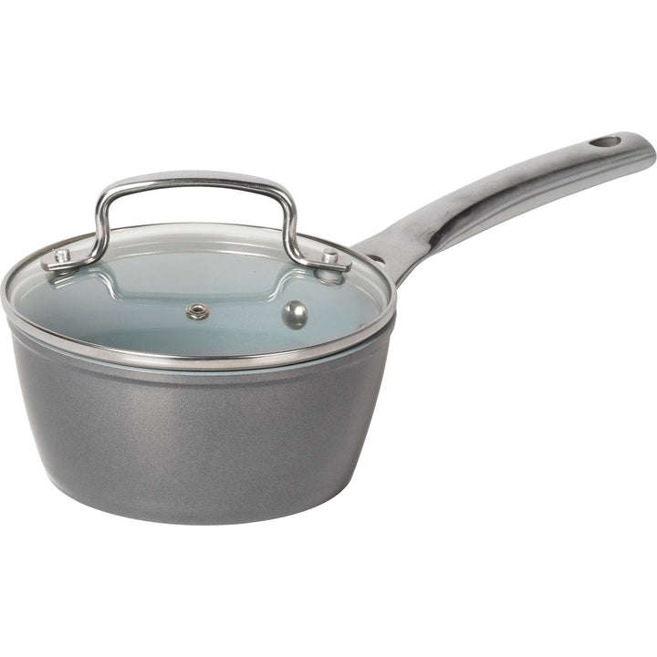GUSTO CASA - Casseruola in alluminio forgiato con coperchio in vetro Linea Keramì diametro 16 cm