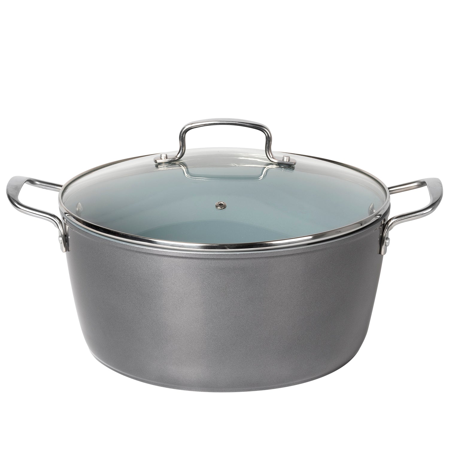 GUSTO CASA - Casseruola in alluminio forgiato con coperchio in vetro Linea Keramì diametro 30 cm