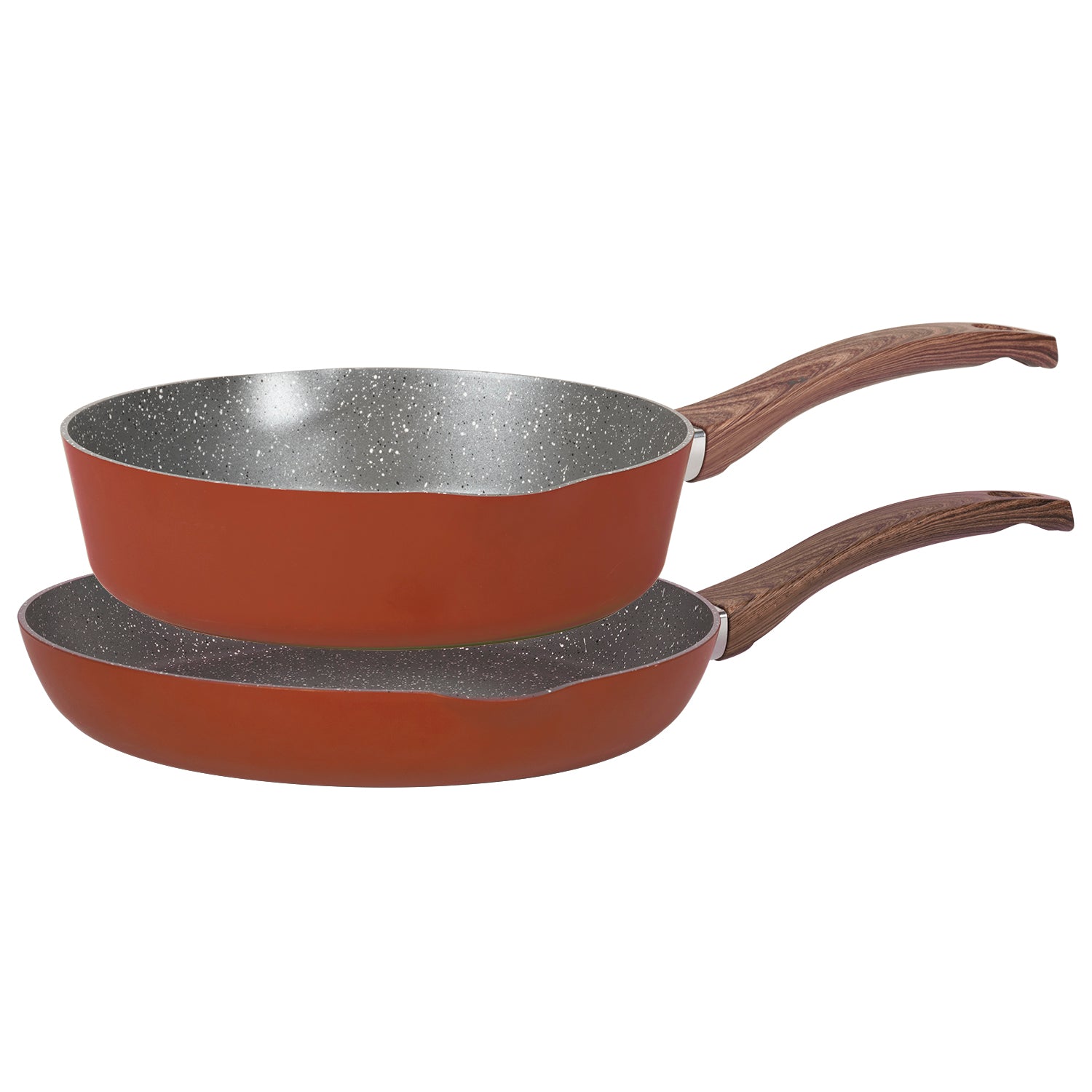 GUSTO CASA - Set 2 Padelle Antiaderenti Edoras Wood diametro 24/28 cm