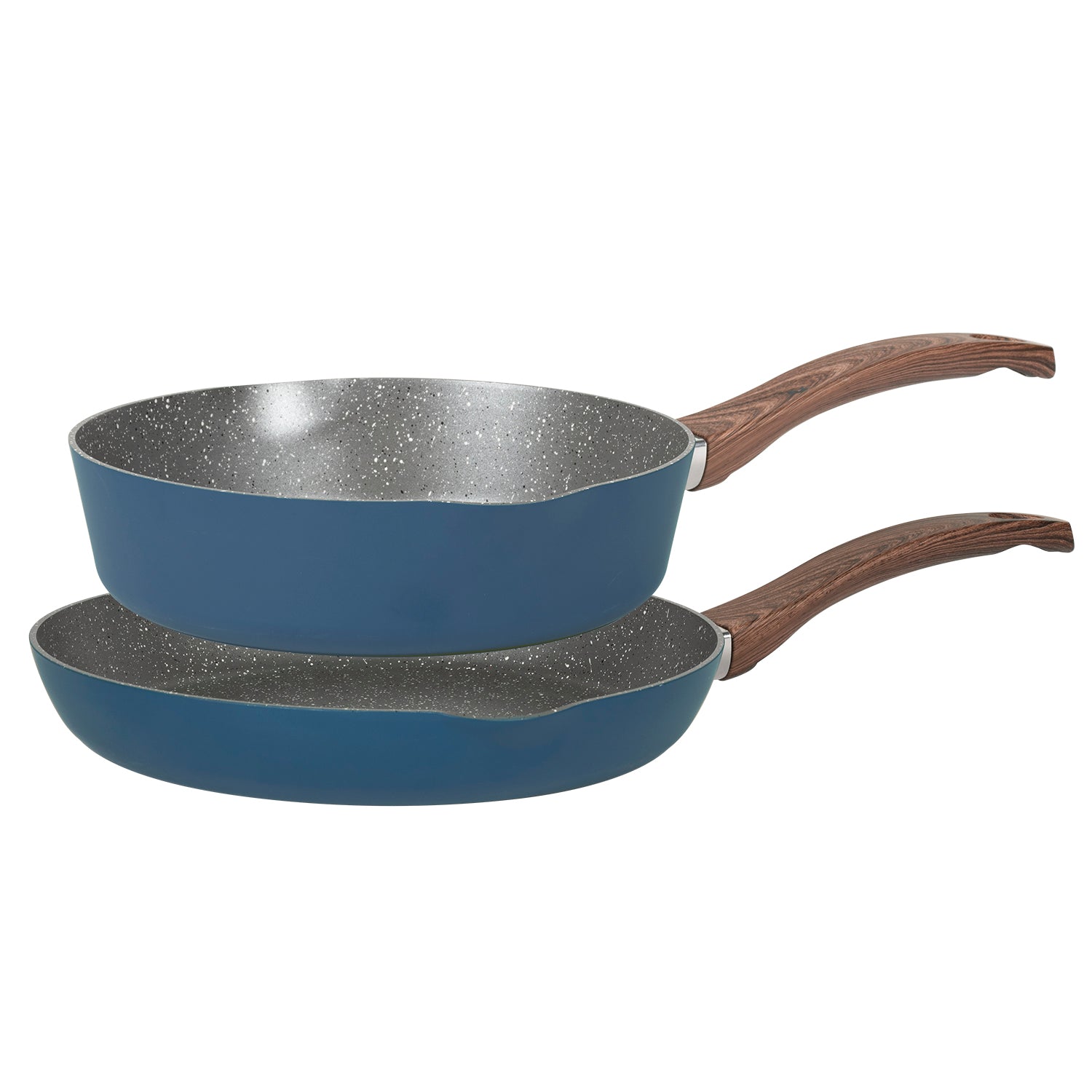 GUSTO CASA - Set 2 Padelle Antiaderenti Edoras Wood diametro 24/28 cm