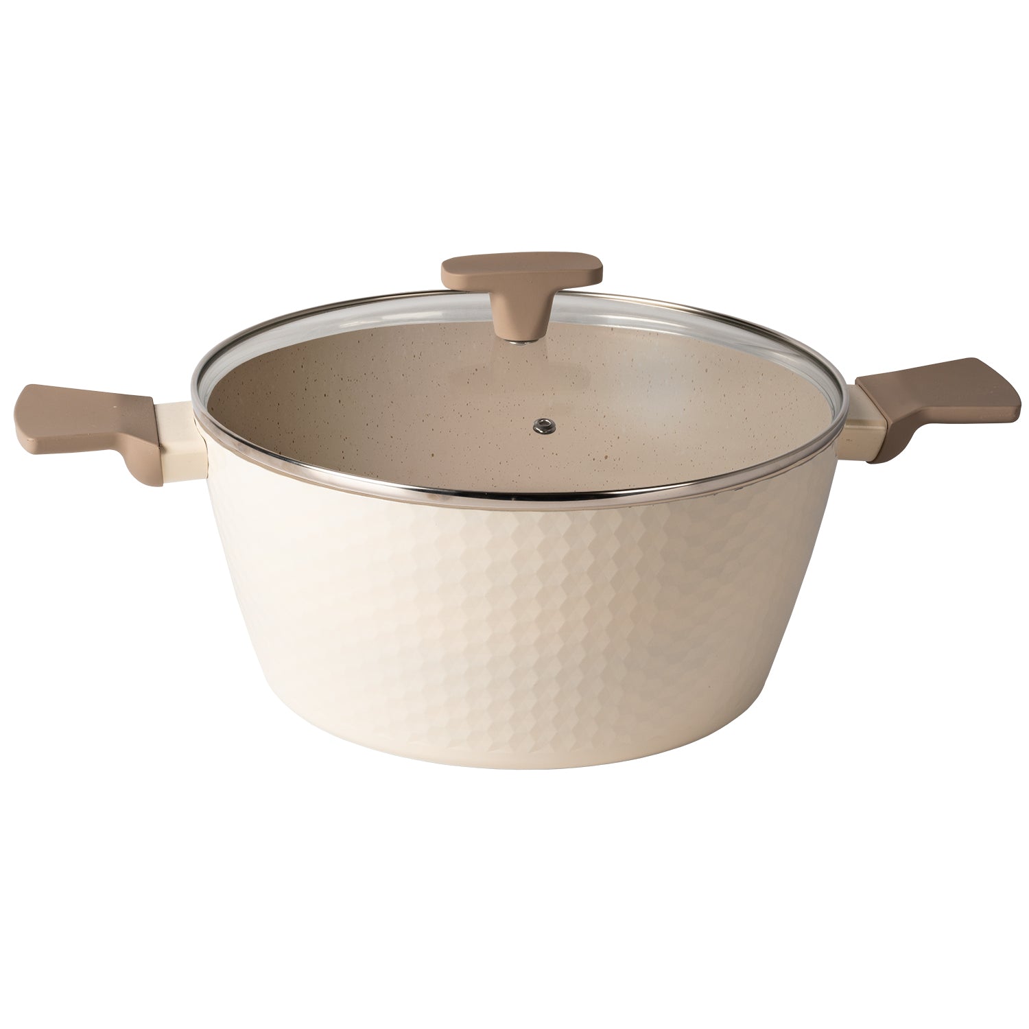 GUSTO CASA - Casseruola in alluminio pressato Beige Linea Diamante diametro 28 cm