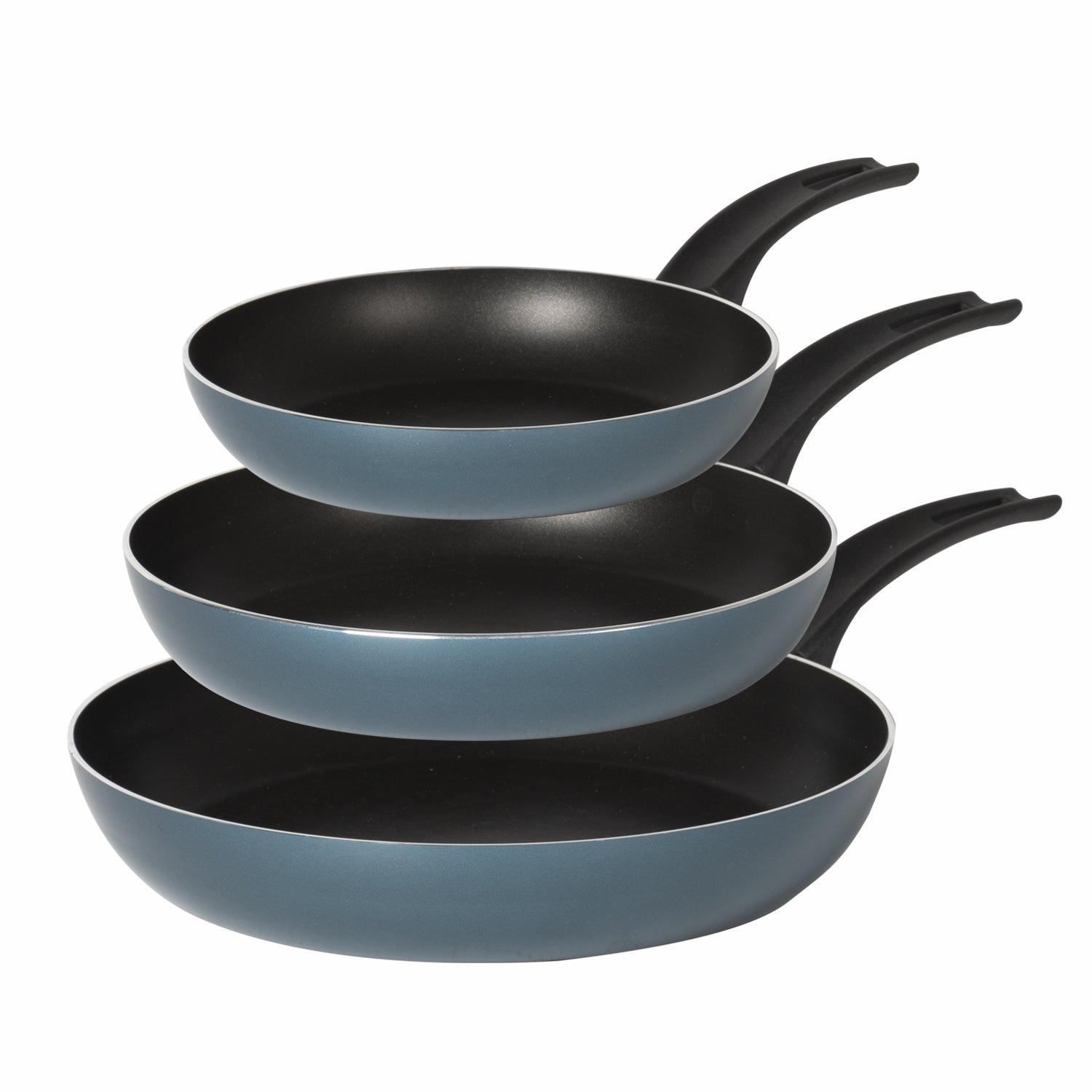 GUSTO CASA - Padelle Antiaderenti in alluminio Hi-Titanium - set 3 pezzi