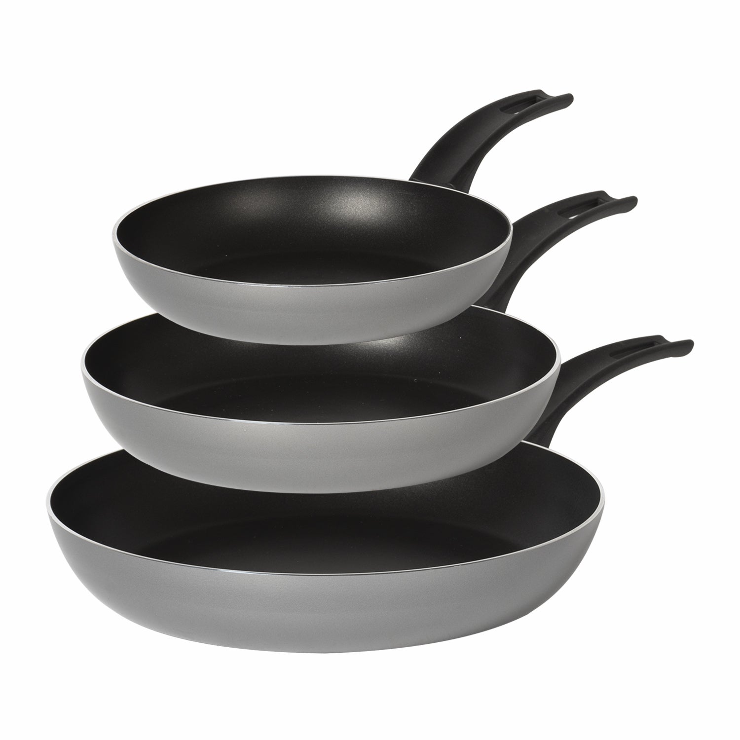 GUSTO CASA - Padelle Antiaderenti in alluminio Hi-Titanium - set 3 pezzi