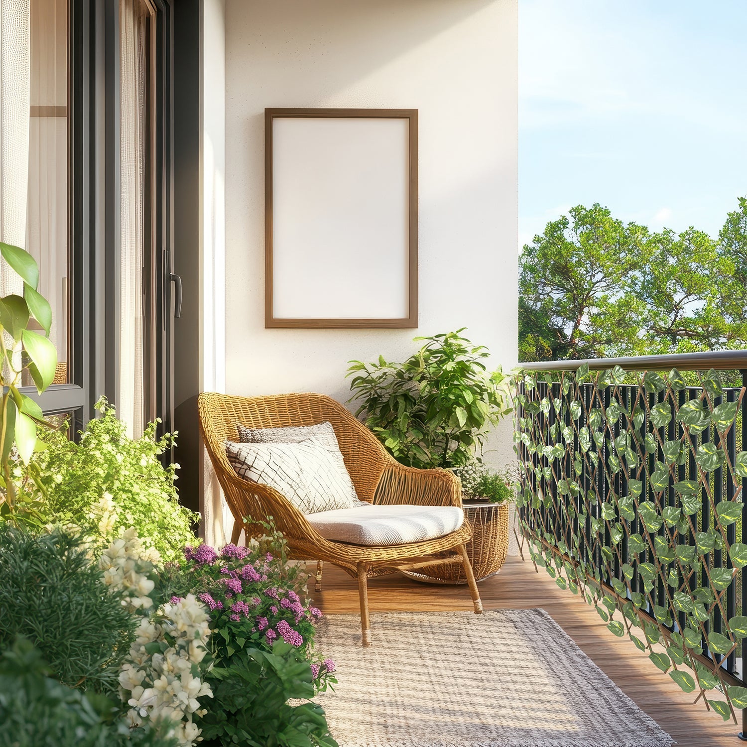 VESTIAMO CASA GIARDINO - Siepe Artificiale Estensibile con foglie di Epipremnum Aureum Verde h100x190 cm