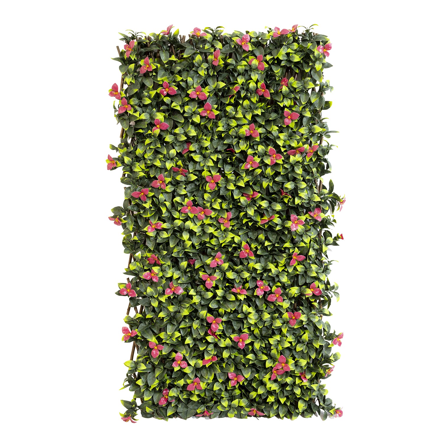 VESTIAMO CASA GIARDINO - Siepe Artificiale Estensibile Foglie con Fiori h90x180 cm