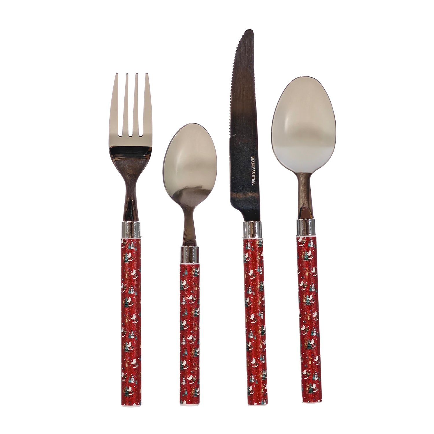 GUSTO CASA - Servizio Posate Natalizio Noel in acciaio inox 16 pezzi