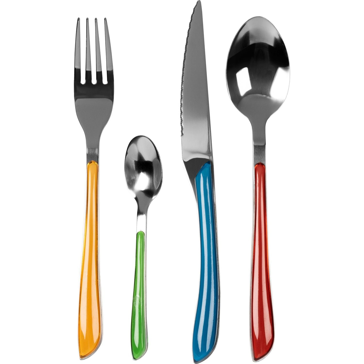 GUSTO CASA - Servizio posate in acciaio inox Multicolor 24 pezzi Glossy mix Premium