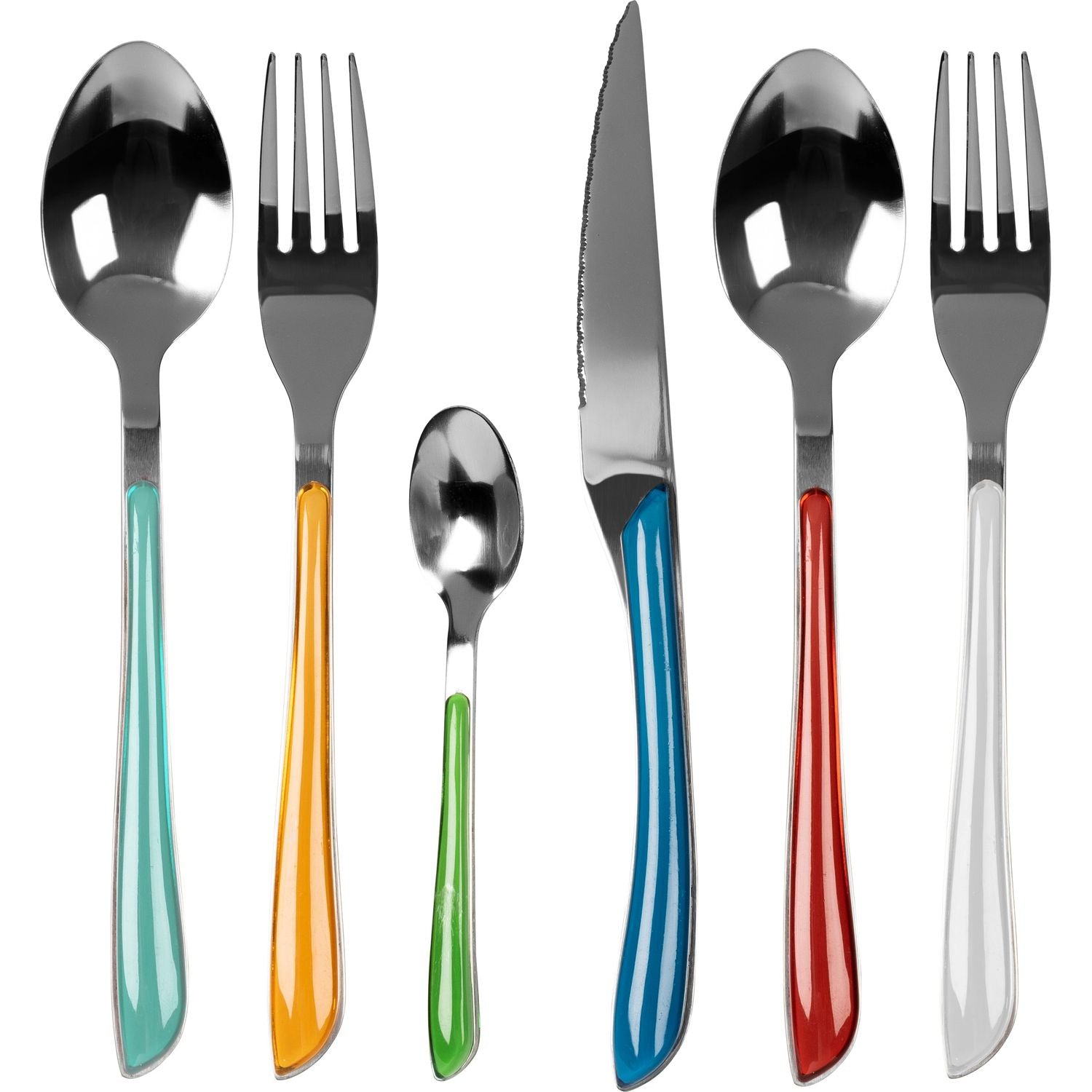 GUSTO CASA - Servizio posate in acciaio inox Multicolor 24 pezzi Glossy mix Premium