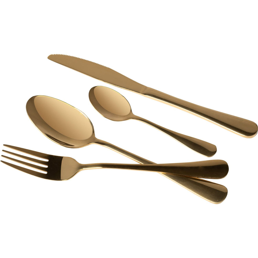 Set Di Posate In Acciaio Inox Bysta - 5 Pezzi, Finitura Oro