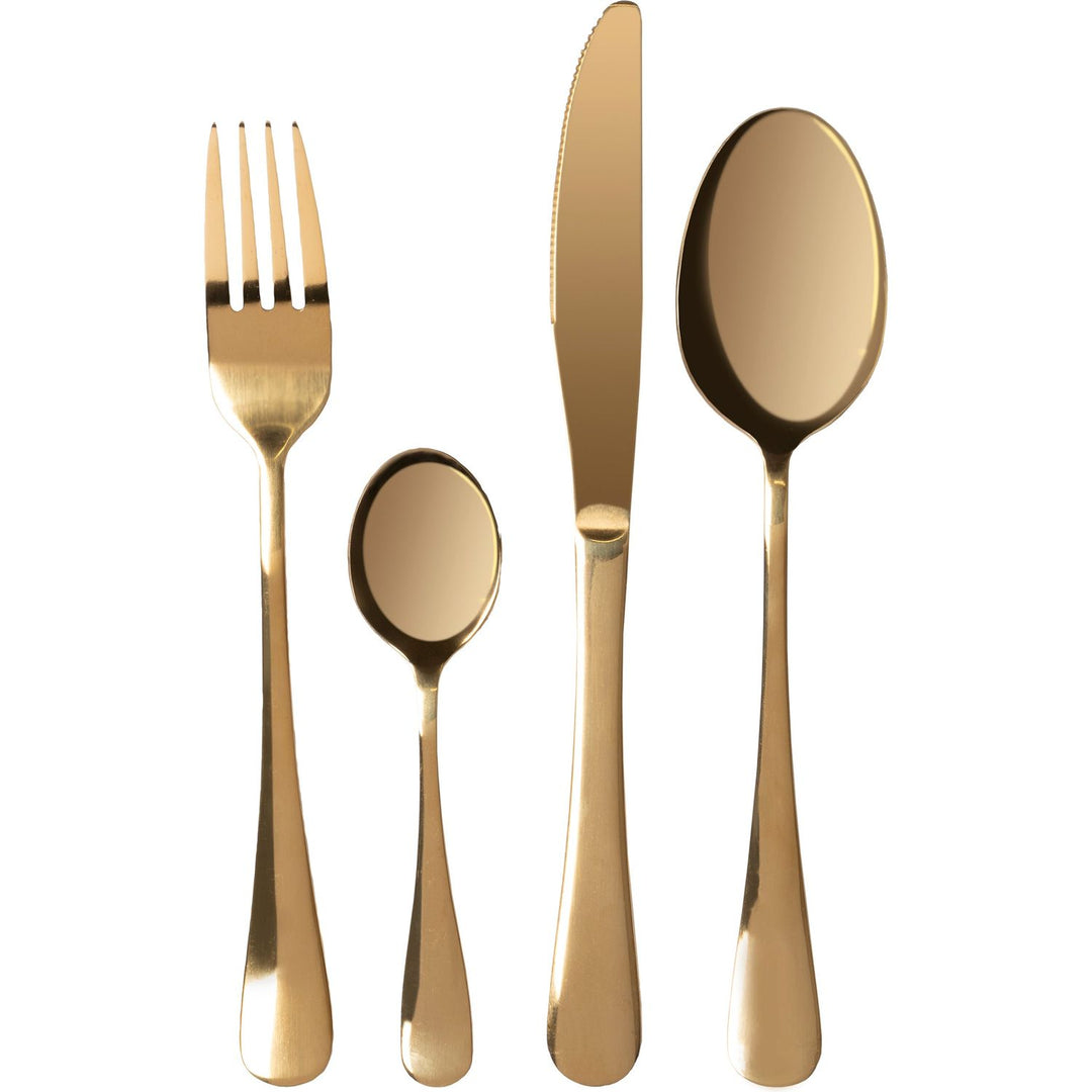 Bysta Set Posate 5 Pezzi Oro Bianco – Acciaio Inox 18/0, Lavabili In Lavastoviglie, Design Moderno, Per 1 Persona - 4