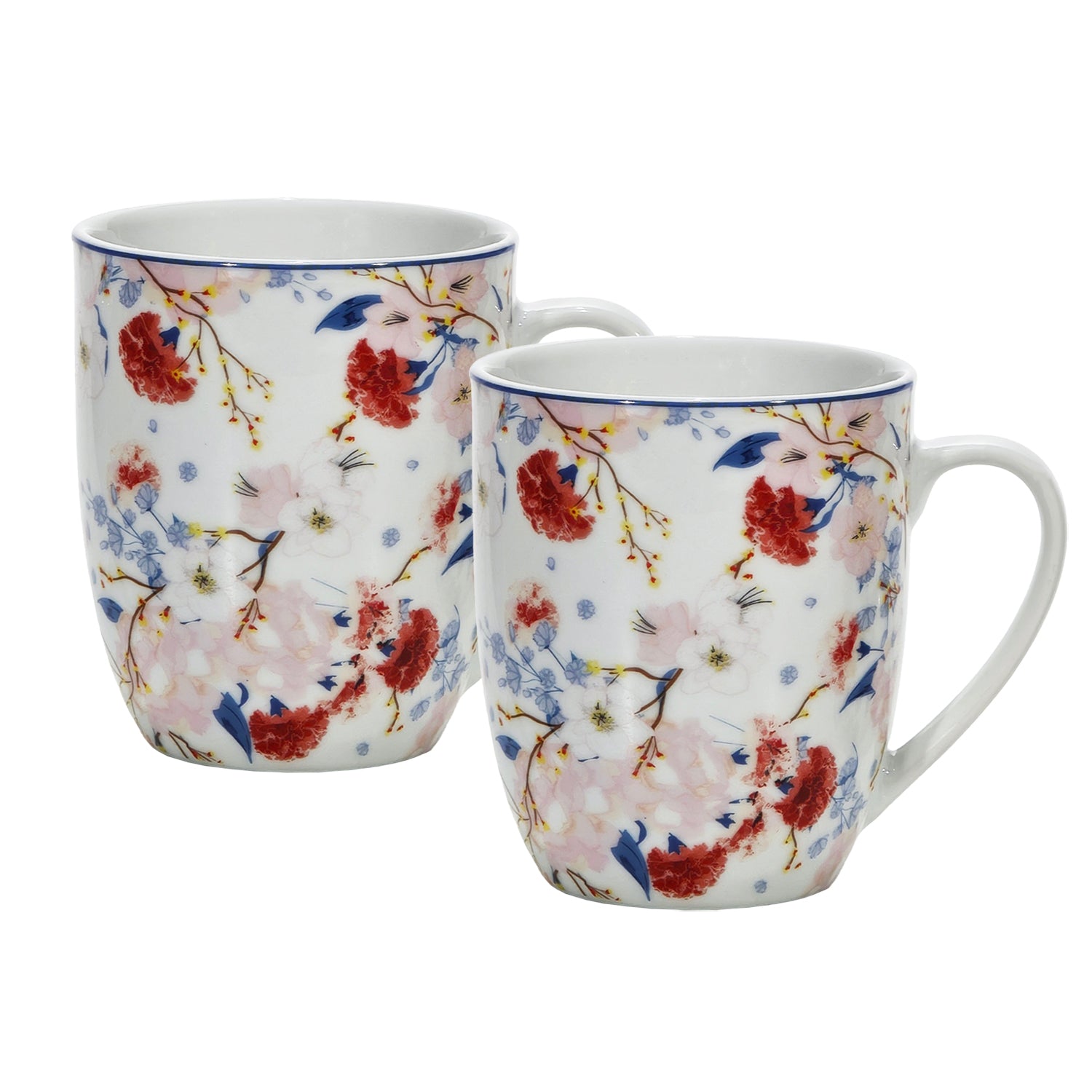 GUSTO CASA - Set 2 Tazze in Porcellana Decorata Multicolor 33 cl