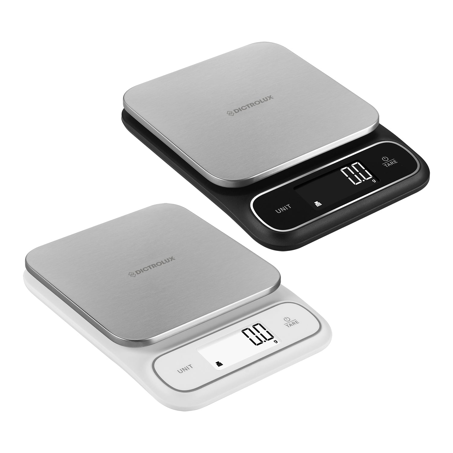 DICTROLUX - Bilancia Digitale da Cucina 5 Kg in Acciaio Inox con Display LCD