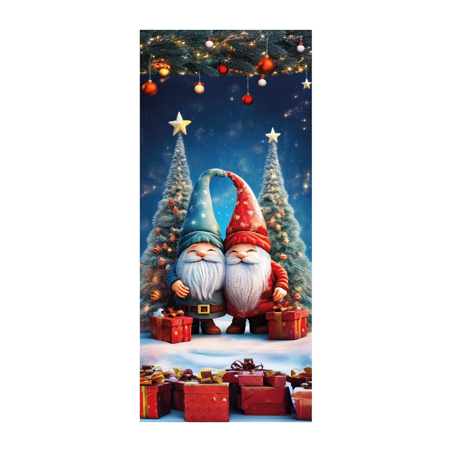 VESTIAMO CASA GRAN NATALE - Copriporta Natalizio Bielastico in Stampa Digitale h220x90 cm