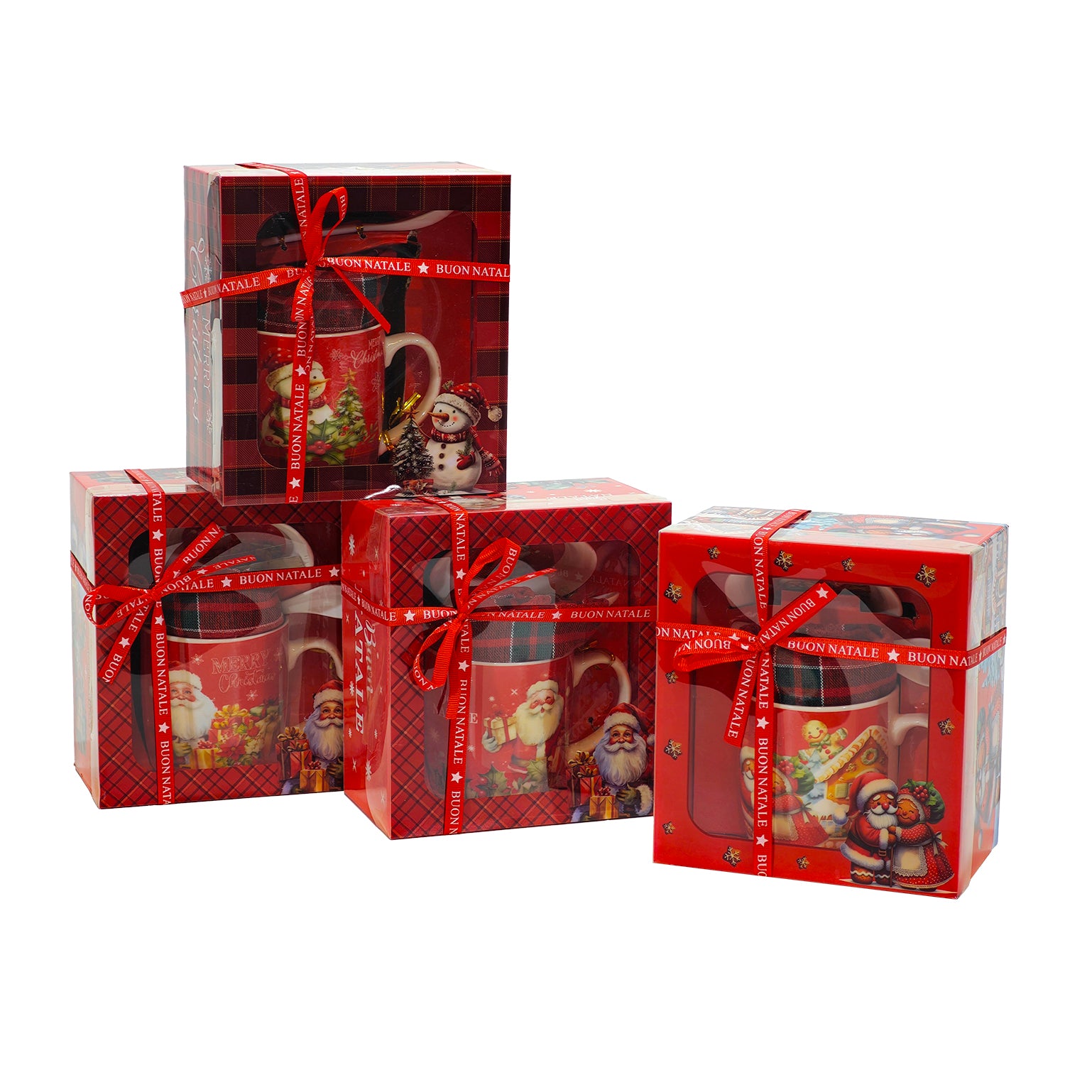 VESTIAMO CASA GRAN NATALE - Set Tazza Natalizia con Piattino, Cucchiaino e Strofinaccio
