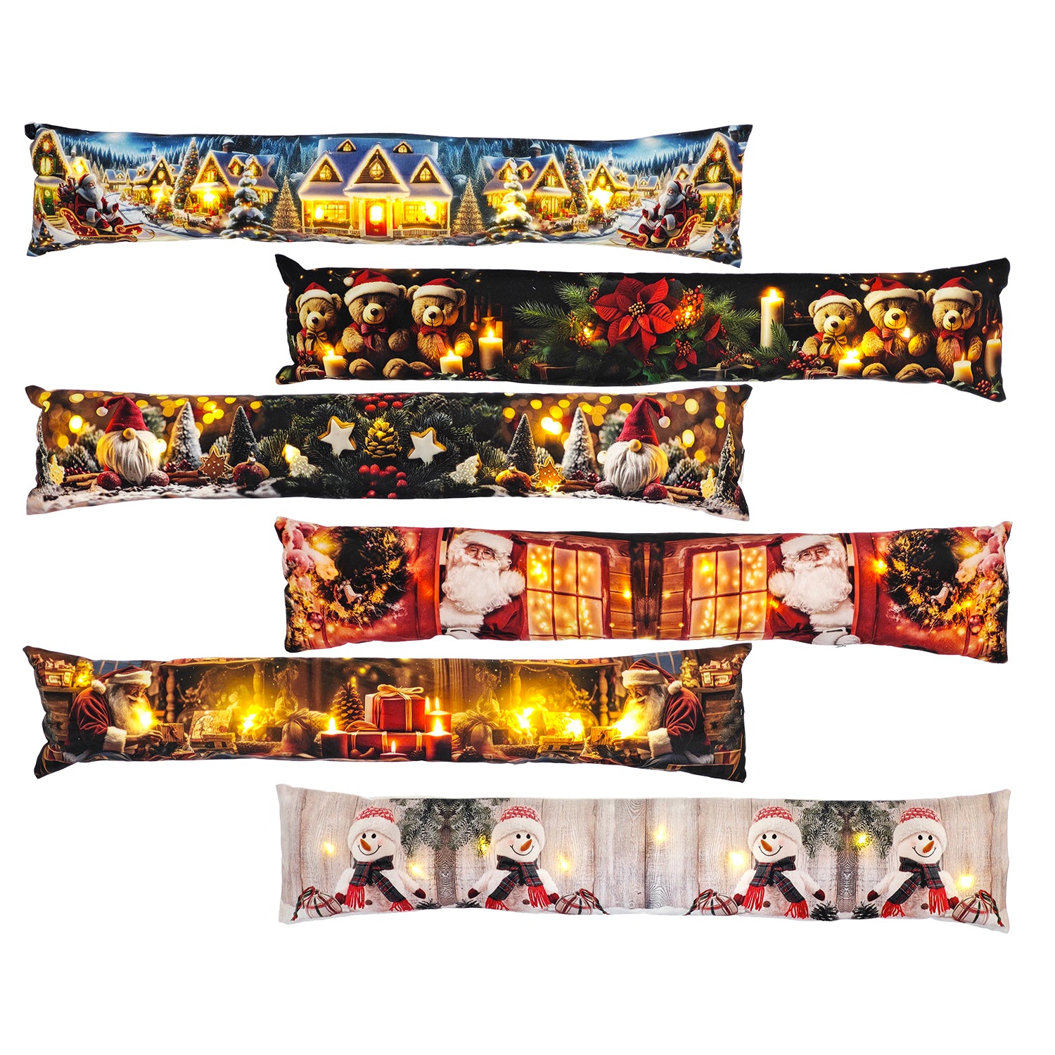 VESTIAMO CASA GRAN NATALE - Paraspifferi Luminoso Natalizio con 8 LED Bianco Caldo 100x20 cm