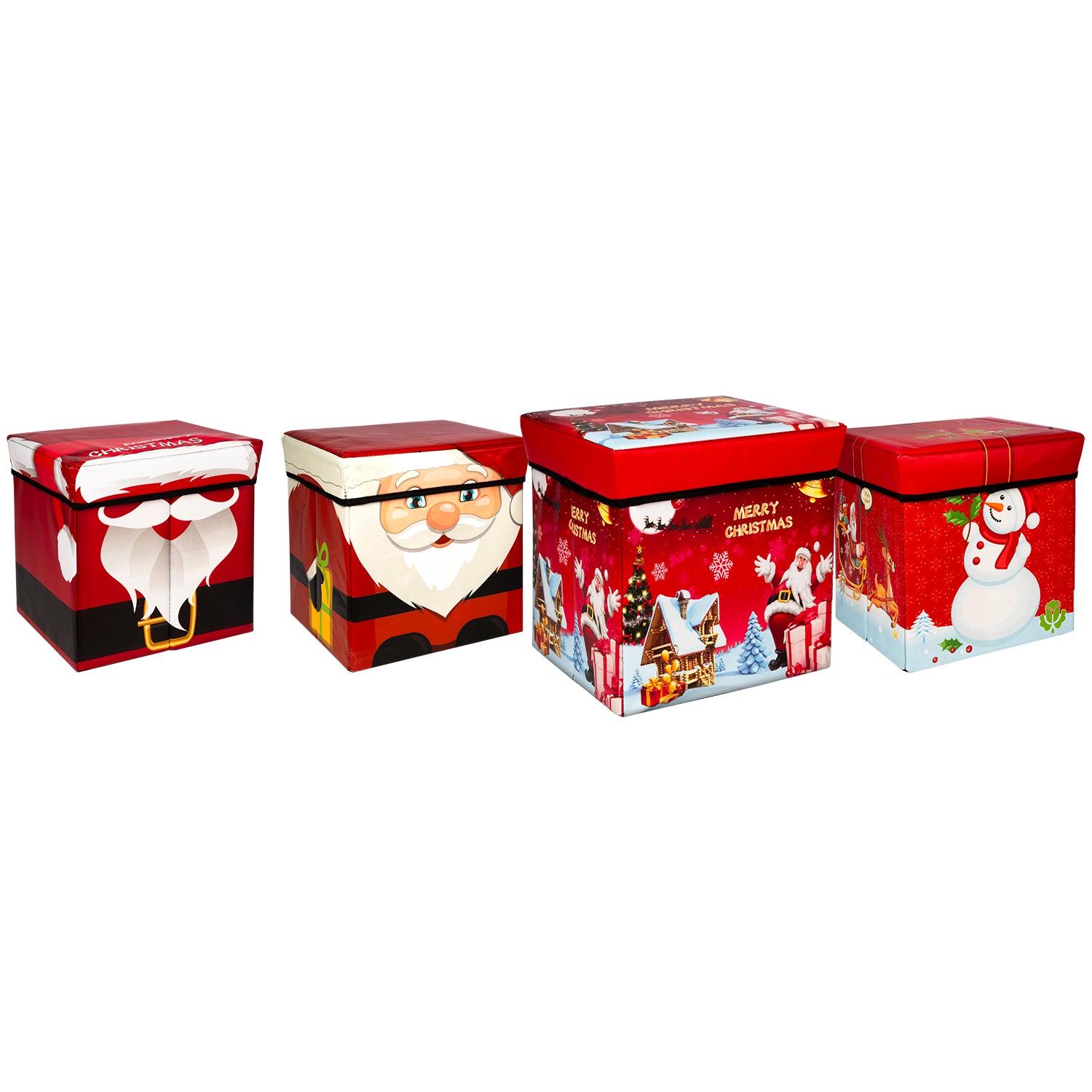 VESTIAMO CASA GRAN NATALE - Pouf Contenitore Natalizio Pieghevole h30x30x30 cm