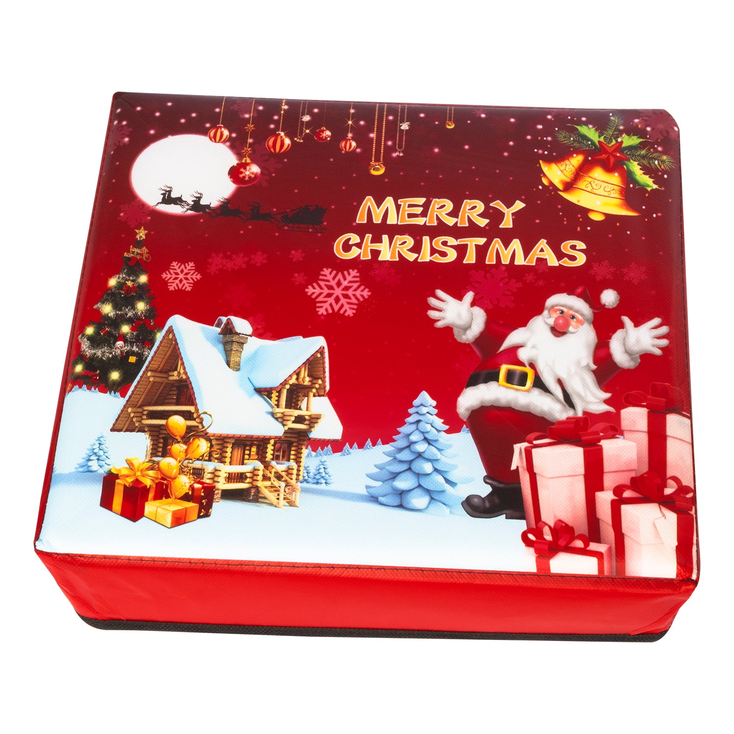 VESTIAMO CASA GRAN NATALE - Pouf Contenitore Natalizio Pieghevole h30x30x30 cm